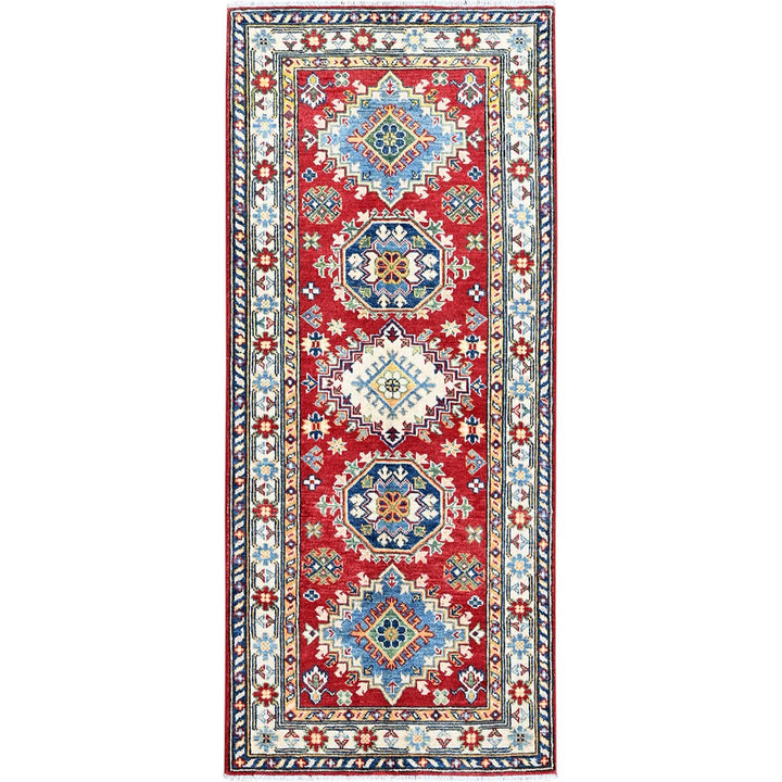 2'9" x 6'4" New Hand Knotted Red Wool Runner Oriental Rug - MOA102434