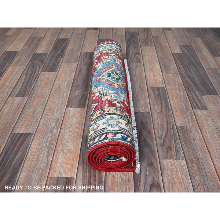2'9" x 6'4" New Hand Knotted Red Wool Runner Oriental Rug - MOA102434