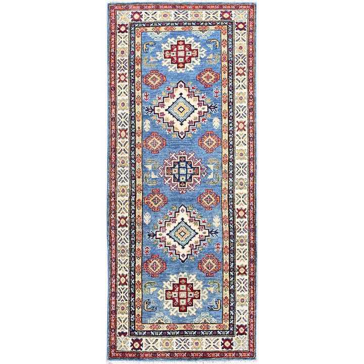 2'6" x 6'2" New Hand Knotted Blue Wool Runner Oriental Rug - MOA102435