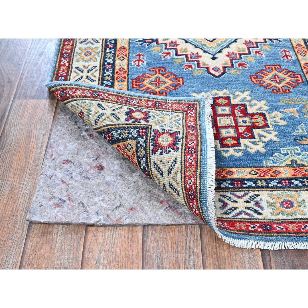 2'6" x 6'2" New Hand Knotted Blue Wool Runner Oriental Rug - MOA102435