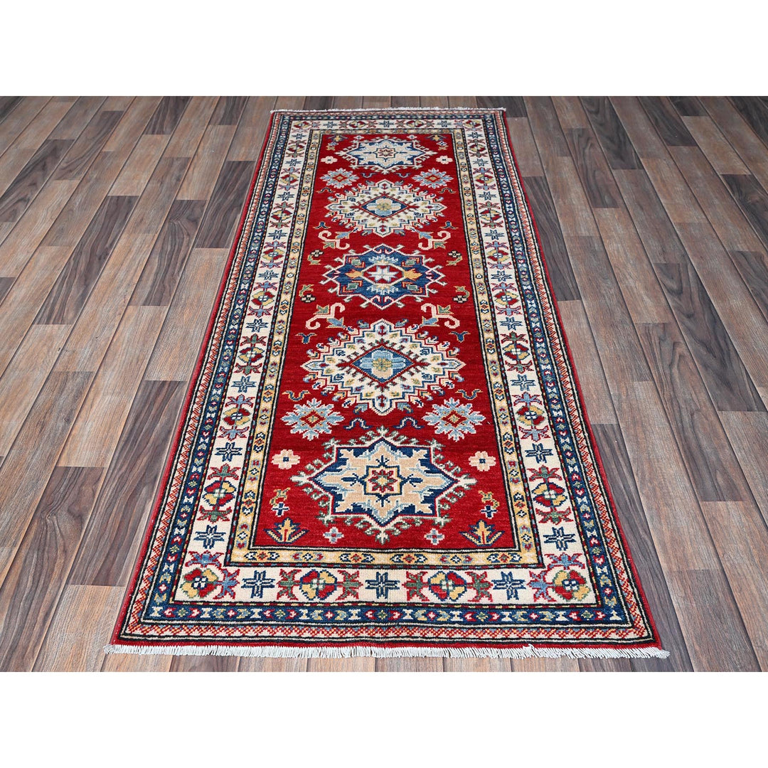 2'6" x 6'3" New Hand Knotted Red Wool Runner Oriental Rug - MOA102436