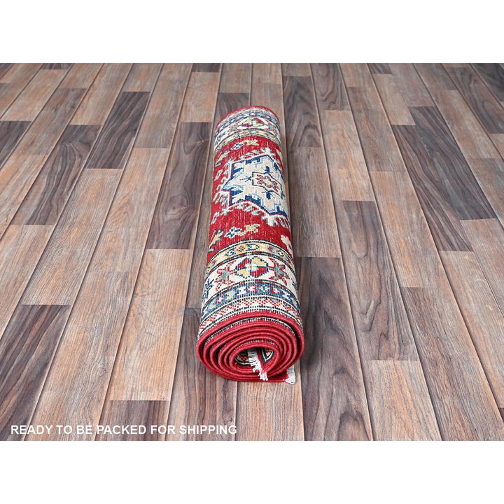 2'6" x 6'3" New Hand Knotted Red Wool Runner Oriental Rug - MOA102436