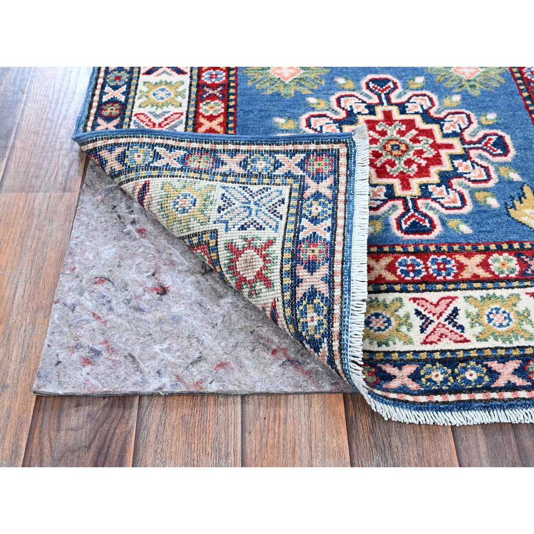 2'7" x 6'7" New Hand Knotted Blue Wool Runner Oriental Rug - MOA102437