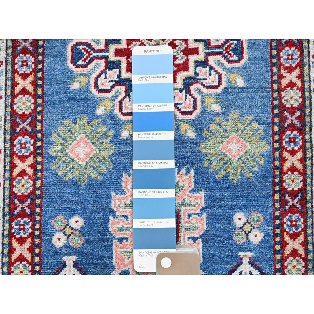 2'7" x 6'7" New Hand Knotted Blue Wool Runner Oriental Rug - MOA102437