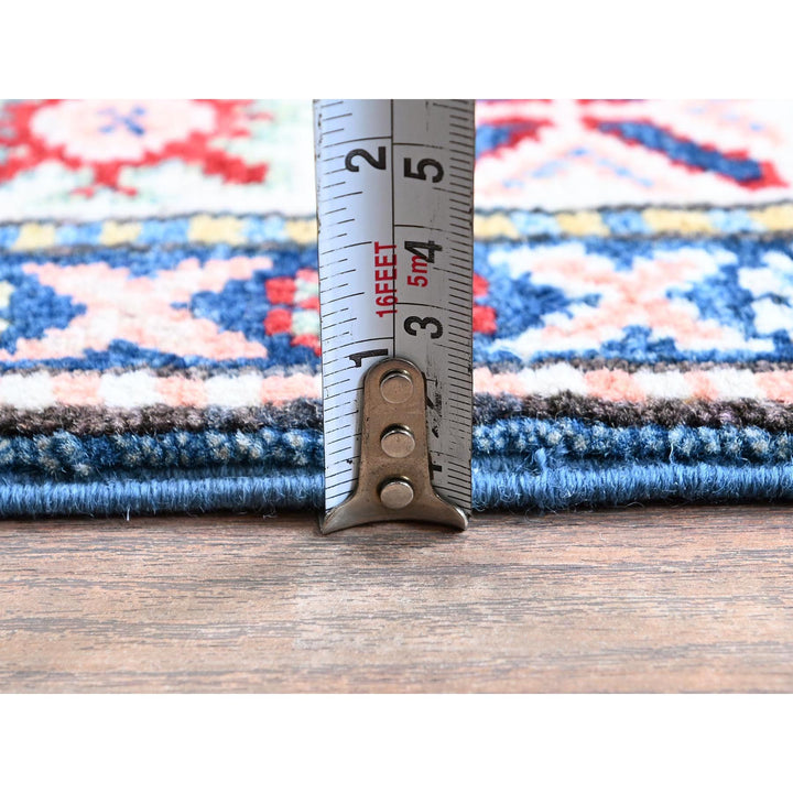2'7" x 6'7" New Hand Knotted Blue Wool Runner Oriental Rug - MOA102437