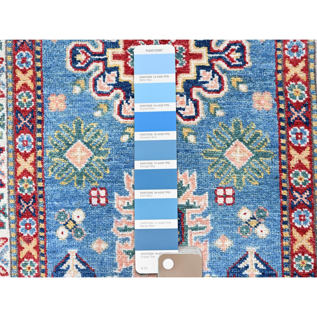 2'7" x 6'4" New Hand Knotted Blue Wool Runner Oriental Rug - MOA102438