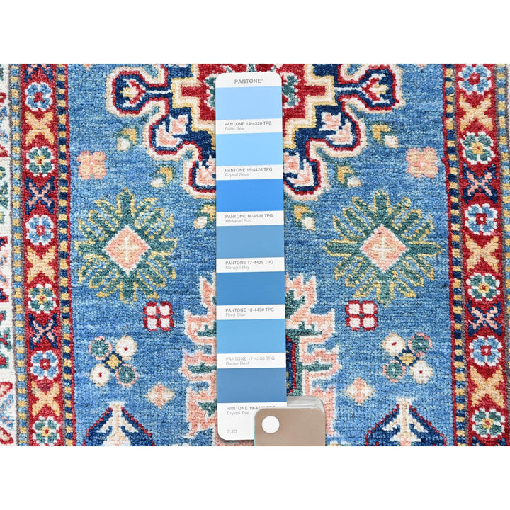 2'7" x 6'4" New Hand Knotted Blue Wool Runner Oriental Rug - MOA102438