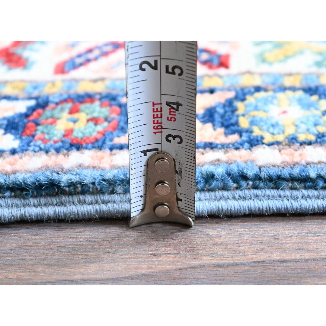 2'7" x 6'4" New Hand Knotted Blue Wool Runner Oriental Rug - MOA102438