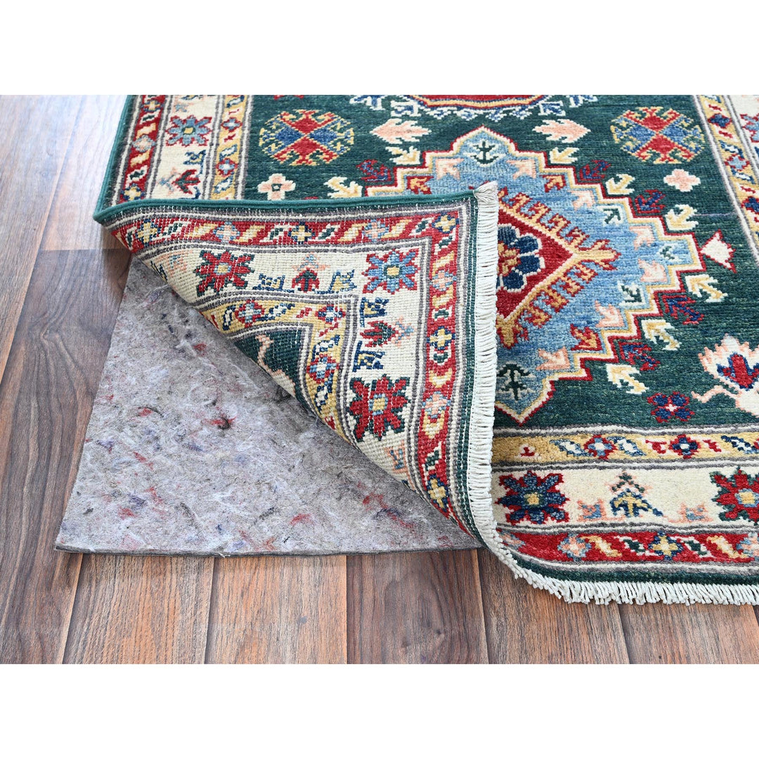 2'6" x 9'9" New Hand Knotted Green Wool Runner Oriental Rug - MOA102439