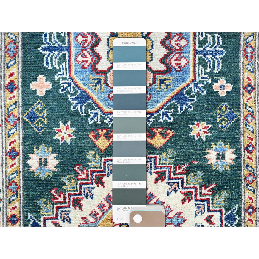 2'6" x 9'9" New Hand Knotted Green Wool Runner Oriental Rug - MOA102439