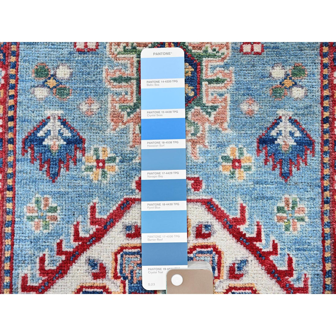 2'8" x 6'6" New Hand Knotted Blue Wool Runner Oriental Rug - MOA102440