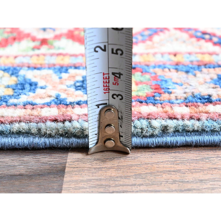 2'8" x 6'6" New Hand Knotted Blue Wool Runner Oriental Rug - MOA102440