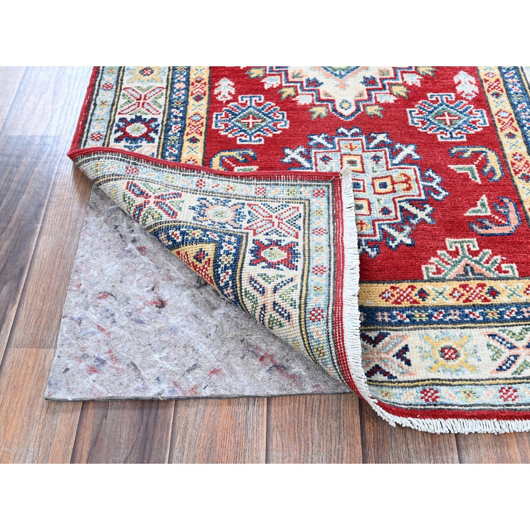 2'7" x 6'7" New Hand Knotted Red Wool Runner Oriental Rug - MOA102441
