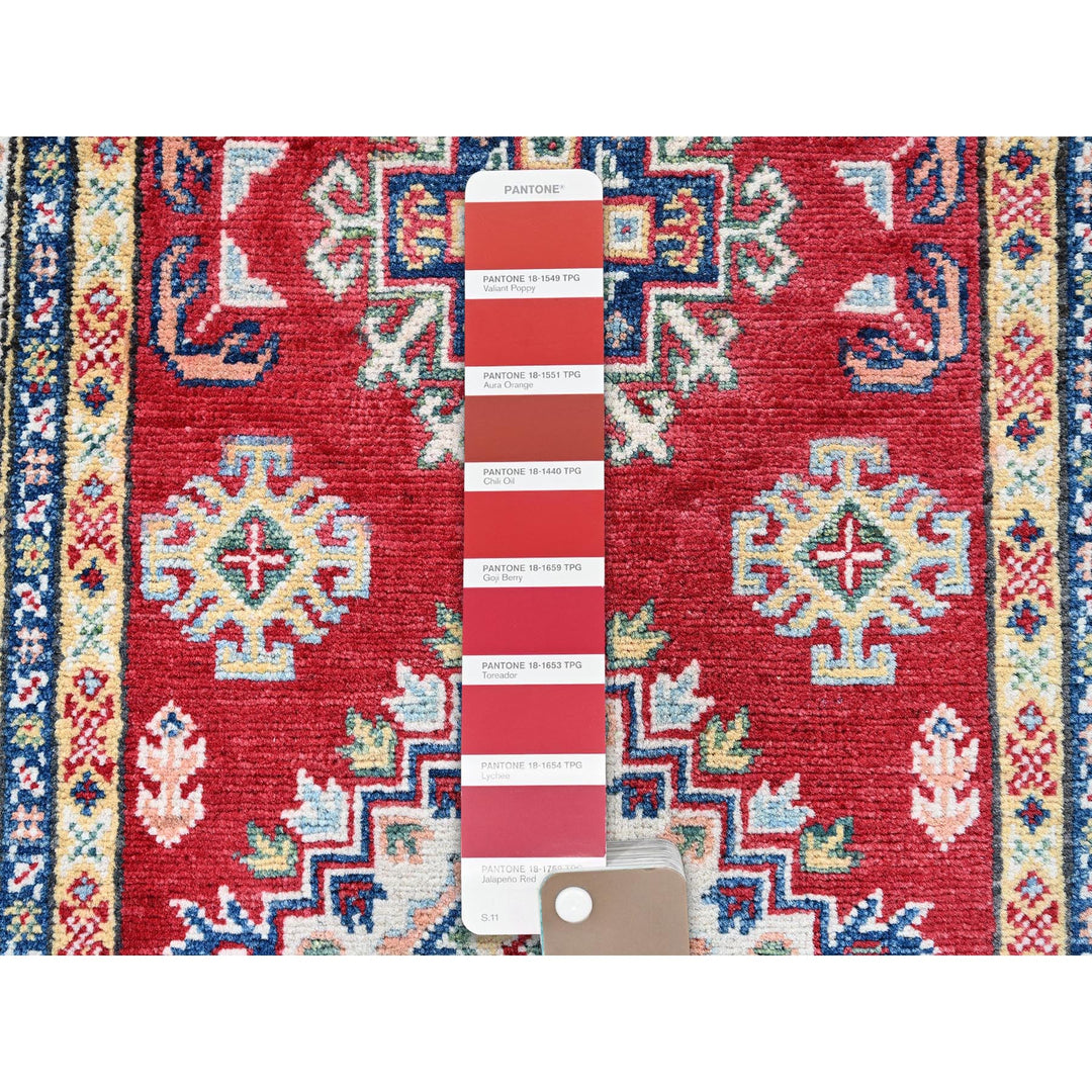 2'7" x 6'7" New Hand Knotted Red Wool Runner Oriental Rug - MOA102441