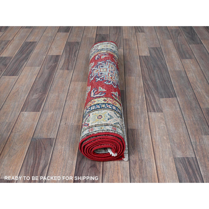 2'7" x 6'7" New Hand Knotted Red Wool Runner Oriental Rug - MOA102441