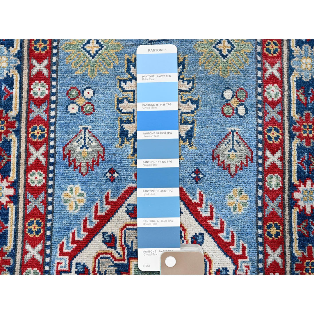 2'7" x 6'7" New Hand Knotted Blue Wool Runner Oriental Rug - MOA102442