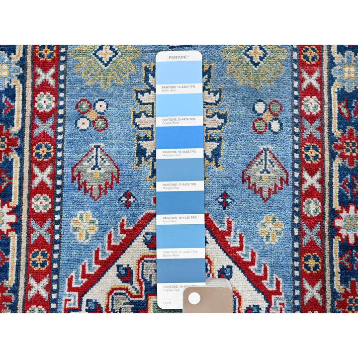 2'7" x 6'7" New Hand Knotted Blue Wool Runner Oriental Rug - MOA102442