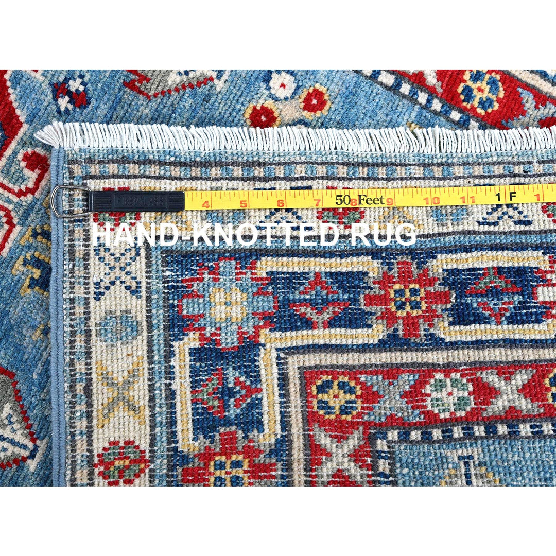 2'7" x 6'7" New Hand Knotted Blue Wool Runner Oriental Rug - MOA102442
