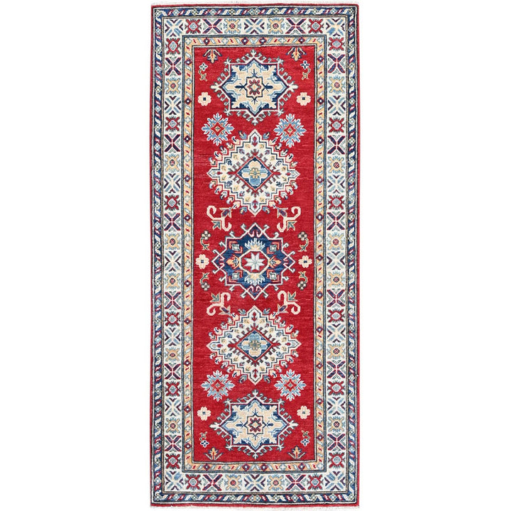 2'7" x 6'5" New Hand Knotted Red Wool Runner Oriental Rug - MOA102443