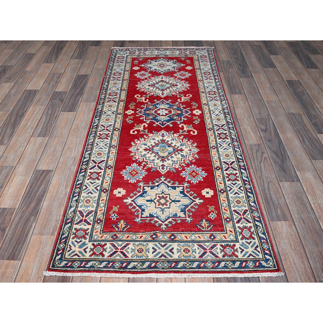 2'7" x 6'5" New Hand Knotted Red Wool Runner Oriental Rug - MOA102443