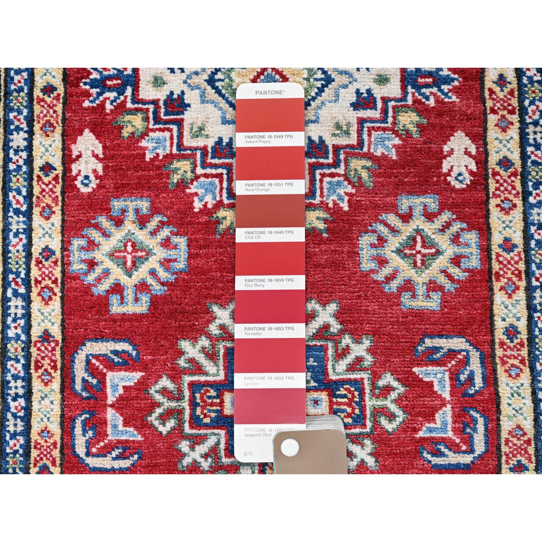 2'8" x 6'4" New Hand Knotted Red Wool Runner Oriental Rug - MOA102444