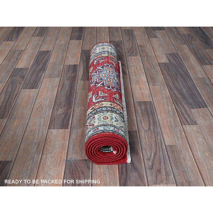 2'8" x 6'4" New Hand Knotted Red Wool Runner Oriental Rug - MOA102444