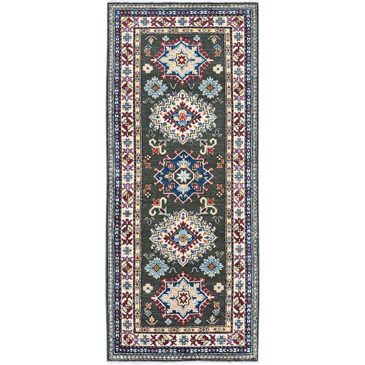 2'8" x 6'5" New Hand Knotted Green Wool Runner Oriental Rug - MOA102445