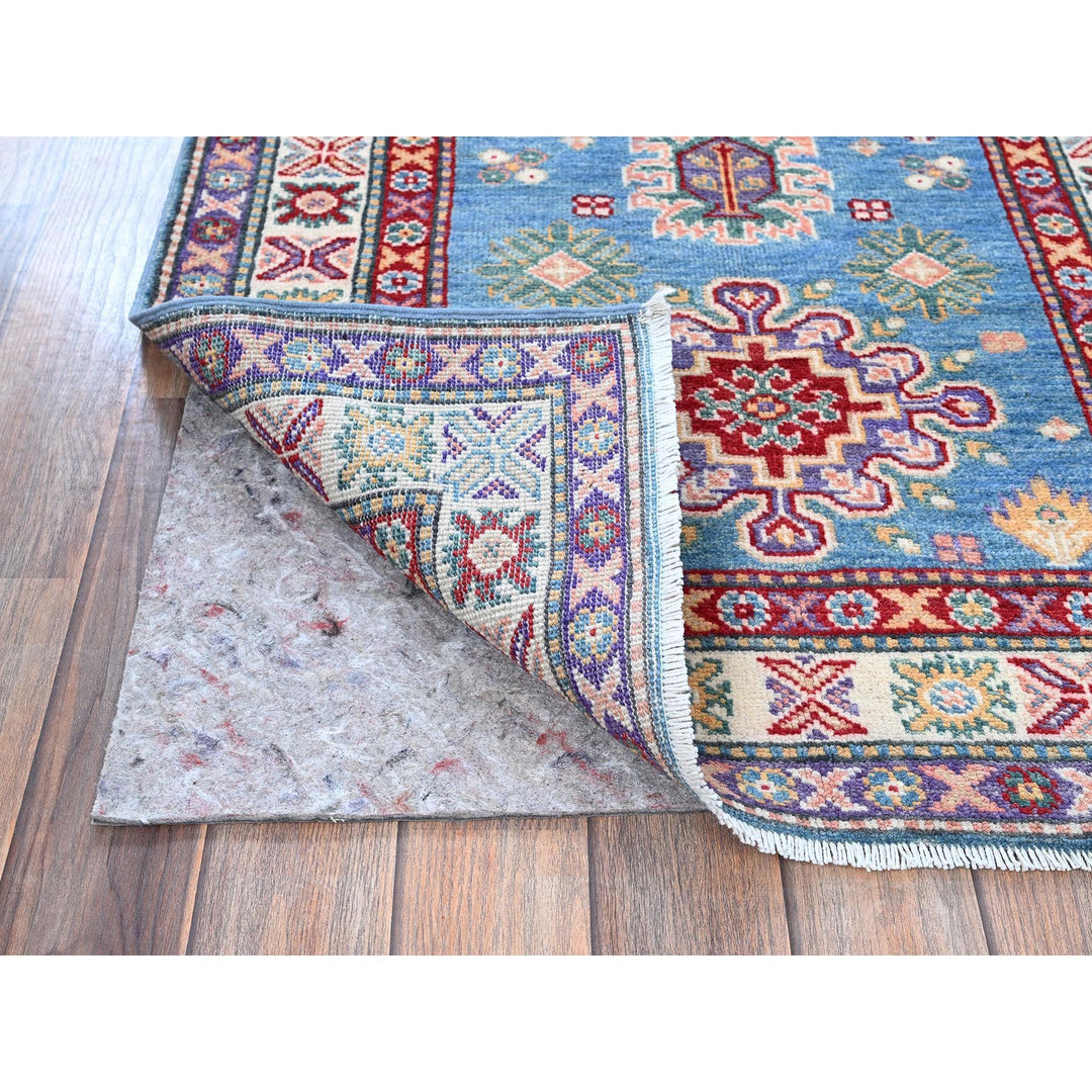 2'8" x 6'4" New Hand Knotted Blue Wool Runner Oriental Rug - MOA102446
