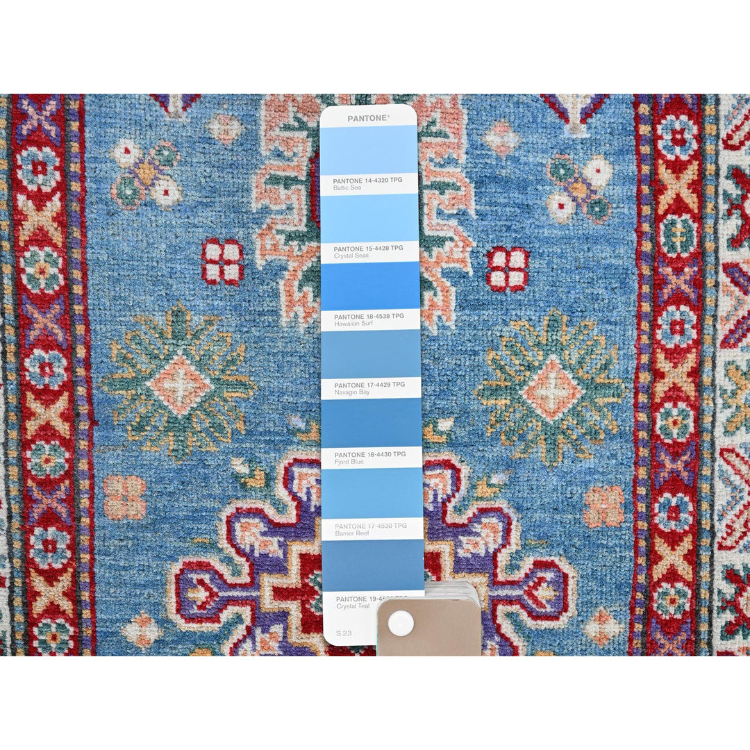 2'8" x 6'4" New Hand Knotted Blue Wool Runner Oriental Rug - MOA102446