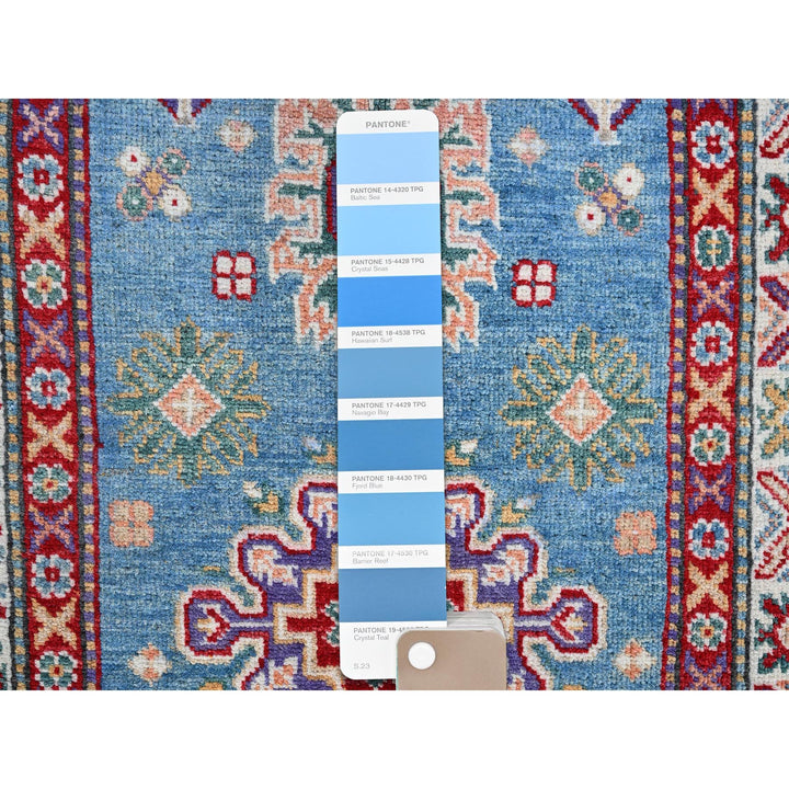2'8" x 6'4" New Hand Knotted Blue Wool Runner Oriental Rug - MOA102446