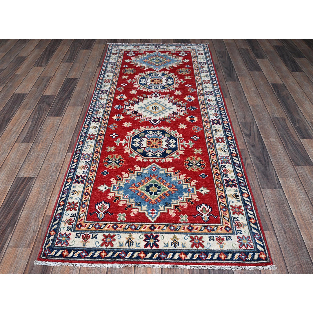 2'9" x 6'7" New Hand Knotted Red Wool Runner Oriental Rug - MOA102447