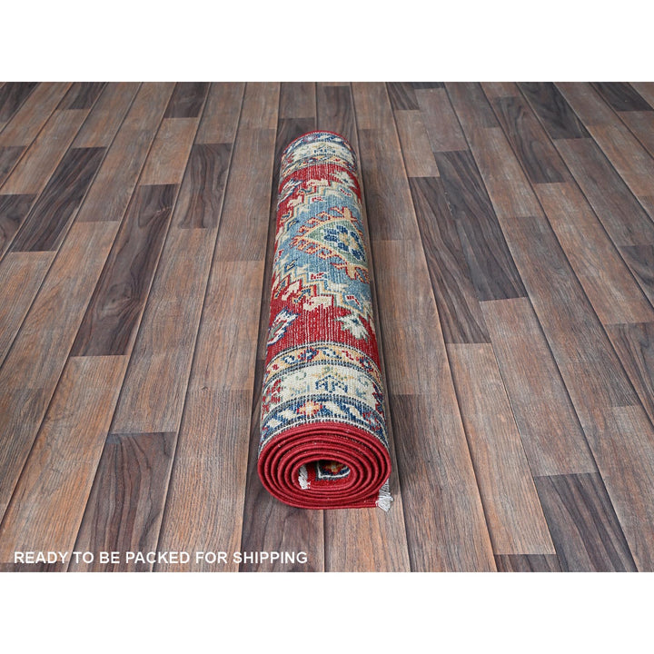 2'9" x 6'7" New Hand Knotted Red Wool Runner Oriental Rug - MOA102447