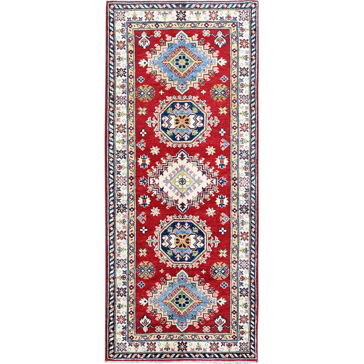 2'9" x 6'6" New Hand Knotted Red Wool Runner Oriental Rug - MOA102448