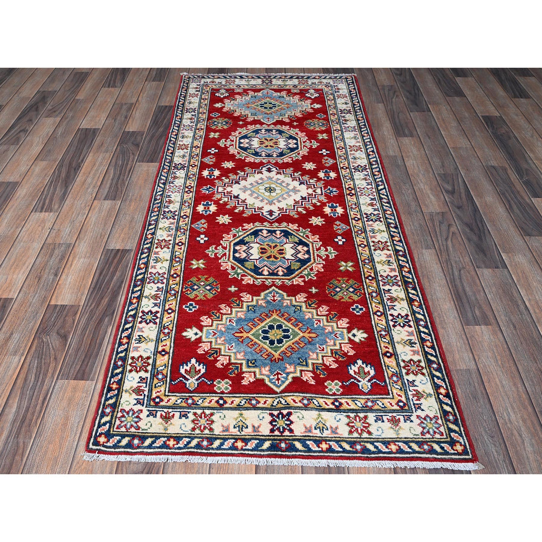 2'9" x 6'6" New Hand Knotted Red Wool Runner Oriental Rug - MOA102448