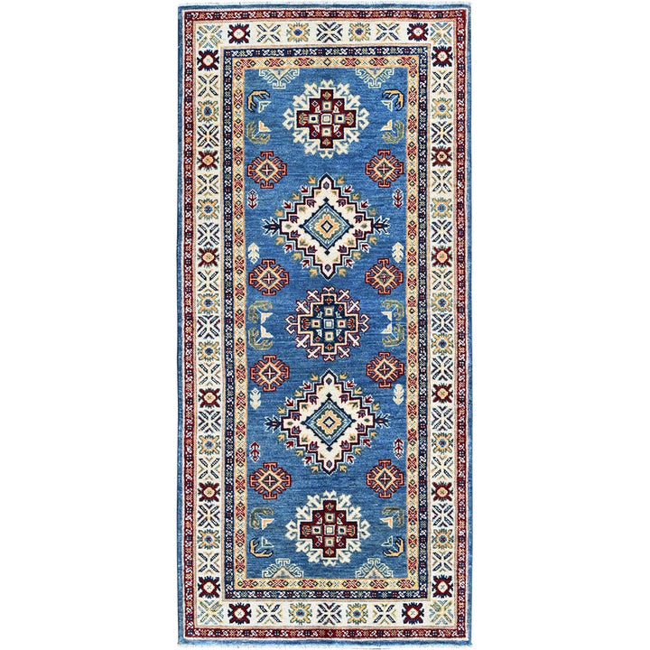 2'8" x 6'6" New Hand Knotted Blue Wool Runner Oriental Rug - MOA102449