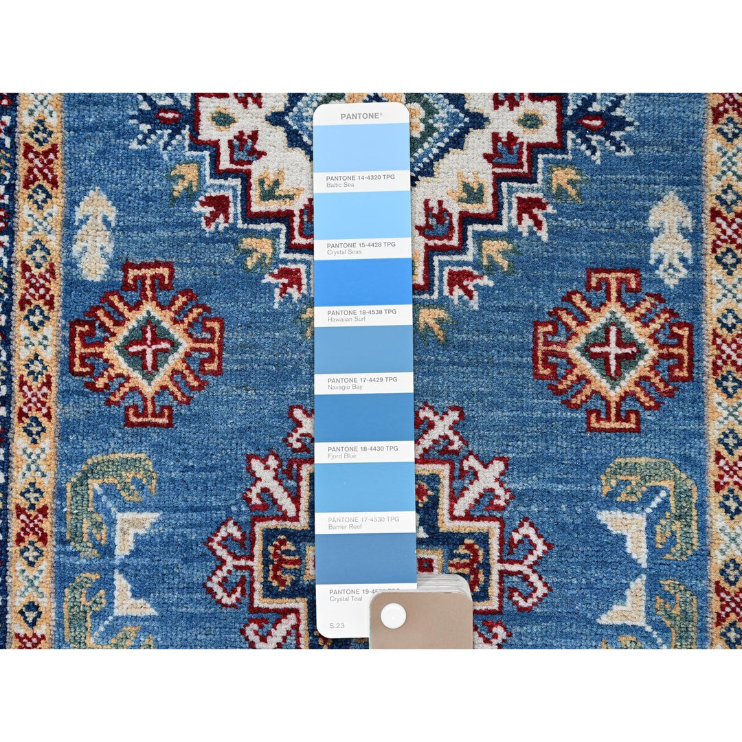 2'8" x 6'6" New Hand Knotted Blue Wool Runner Oriental Rug - MOA102449