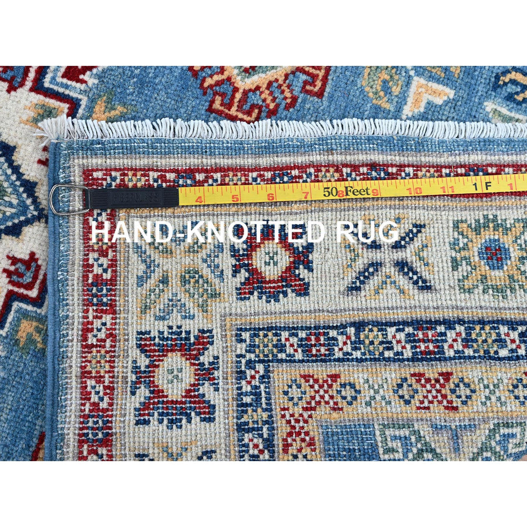 2'8" x 6'6" New Hand Knotted Blue Wool Runner Oriental Rug - MOA102449
