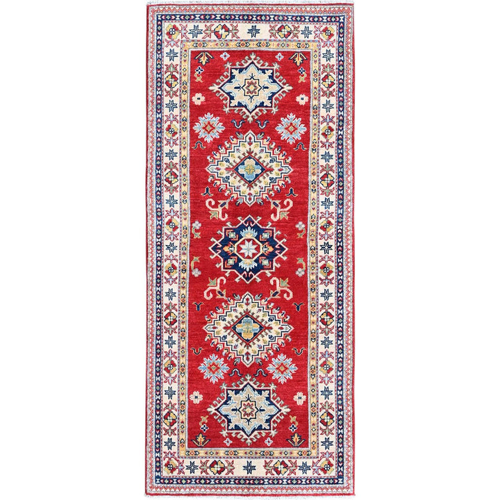 2'8" x 6'5" New Hand Knotted Red Wool Runner Oriental Rug - MOA102450