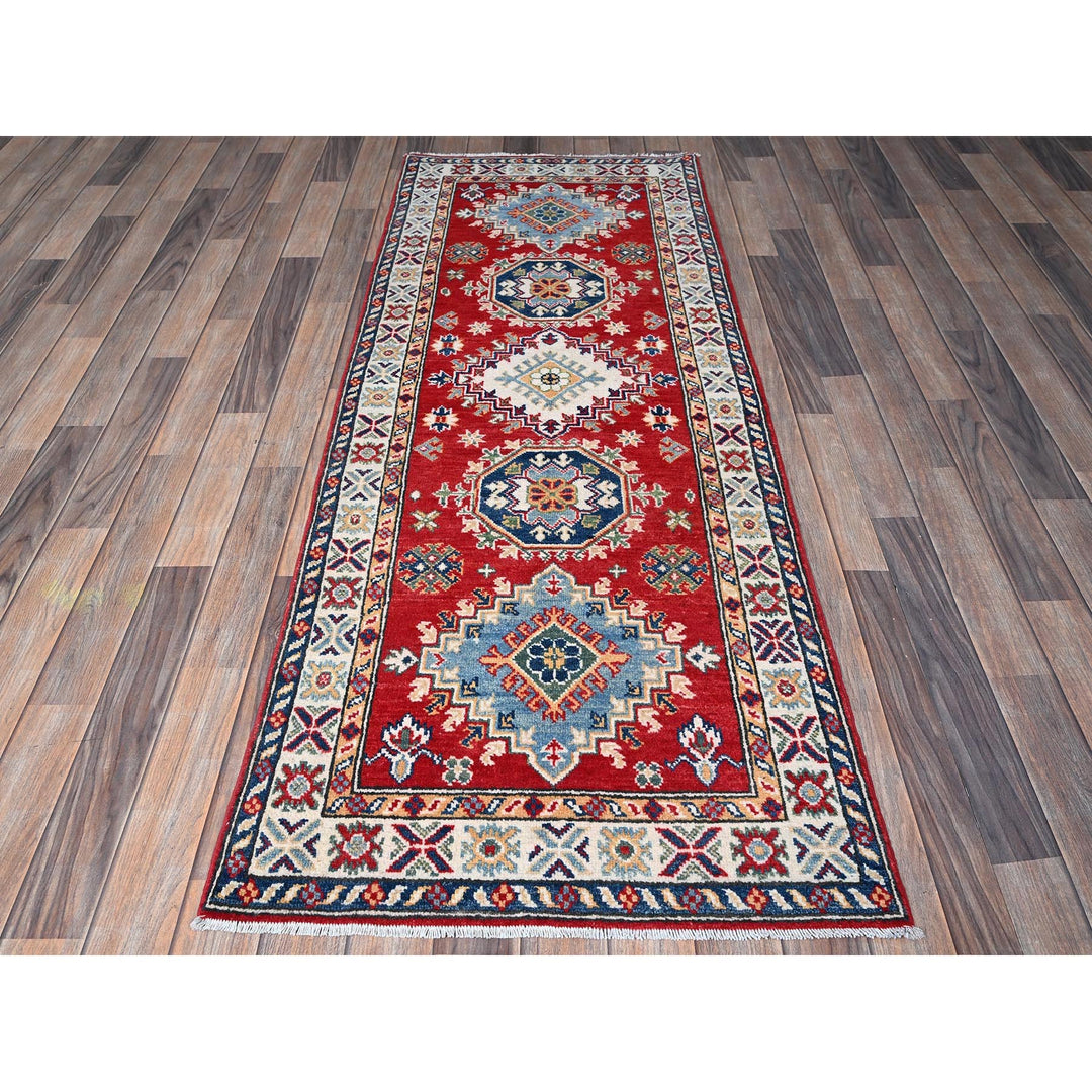 2'7" x 6'9" New Hand Knotted Red Wool Runner Oriental Rug - MOA102451