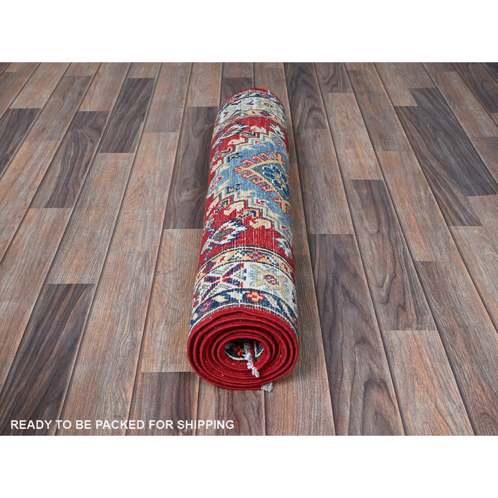 2'7" x 6'9" New Hand Knotted Red Wool Runner Oriental Rug - MOA102451