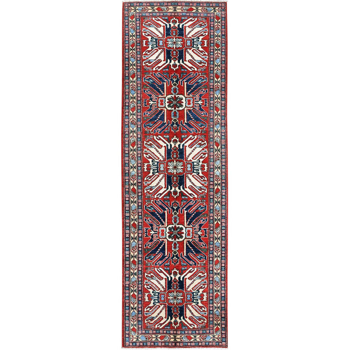 2'9" x 9'10" New Hand Knotted Red Wool Runner Oriental Rug - MOA102453