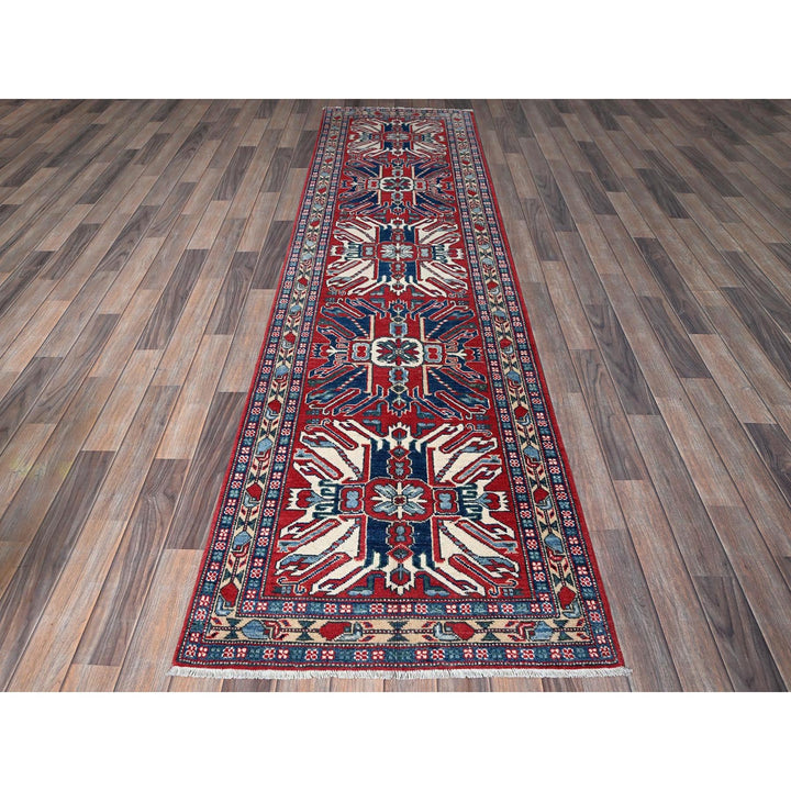 2'9" x 9'10" New Hand Knotted Red Wool Runner Oriental Rug - MOA102453