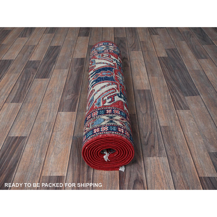 2'9" x 9'10" New Hand Knotted Red Wool Runner Oriental Rug - MOA102453