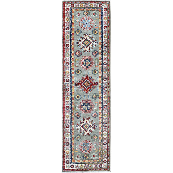 2'7" x 9'3" New Hand Knotted Green Wool Runner Oriental Rug - MOA102454