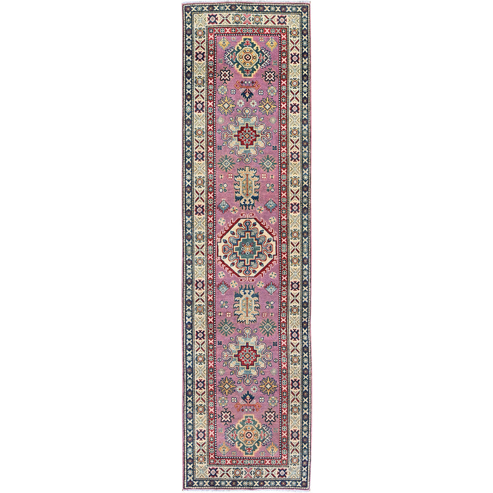 2'7" x 10'1" New Hand Knotted Pink Wool Runner Oriental Rug - MOA102455