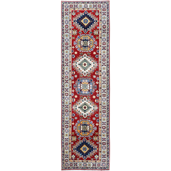 2'9" x 9'8" New Hand Knotted Red Wool Runner Oriental Rug - MOA102456