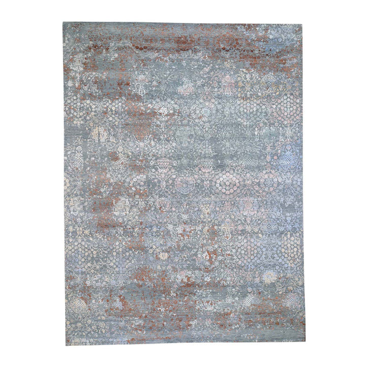 9'0" x 12'1" New Hand Knotted Blue Cotton Rectangle Oriental Rug - MOA10246082