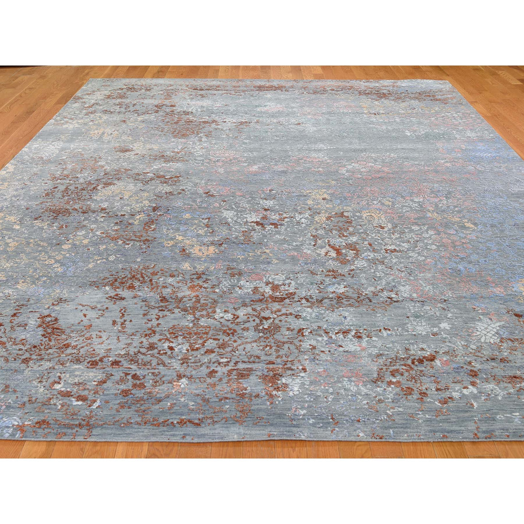 9'0" x 12'1" New Hand Knotted Blue Cotton Rectangle Oriental Rug - MOA10246082