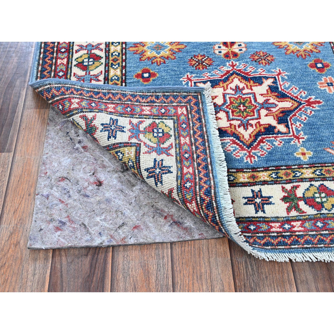 2'10" x 9'7" New Hand Knotted Blue Wool Runner Oriental Rug - MOA102460