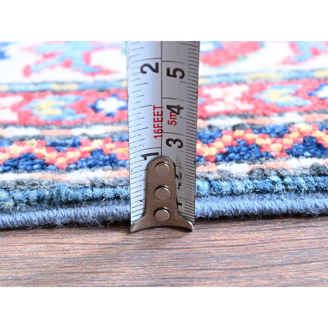 2'10" x 9'7" New Hand Knotted Blue Wool Runner Oriental Rug - MOA102460